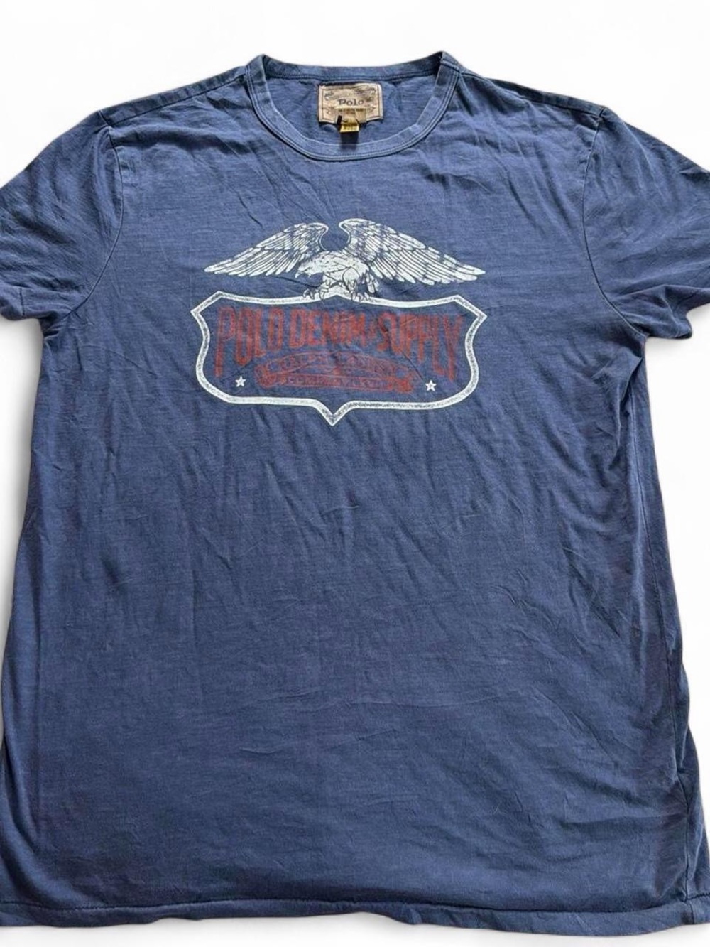 Polo by Ralph Lauren Blue Crewneck Eagle Shield Graphic Tee